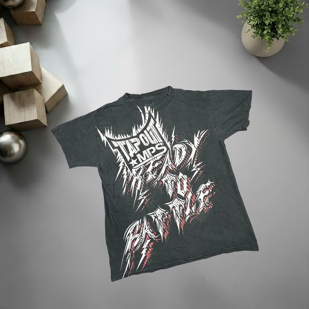 Vintage Tapout MPS Graphic T-Shirt Mens Medium Black‎ Y2K MMA Skater Streetwear